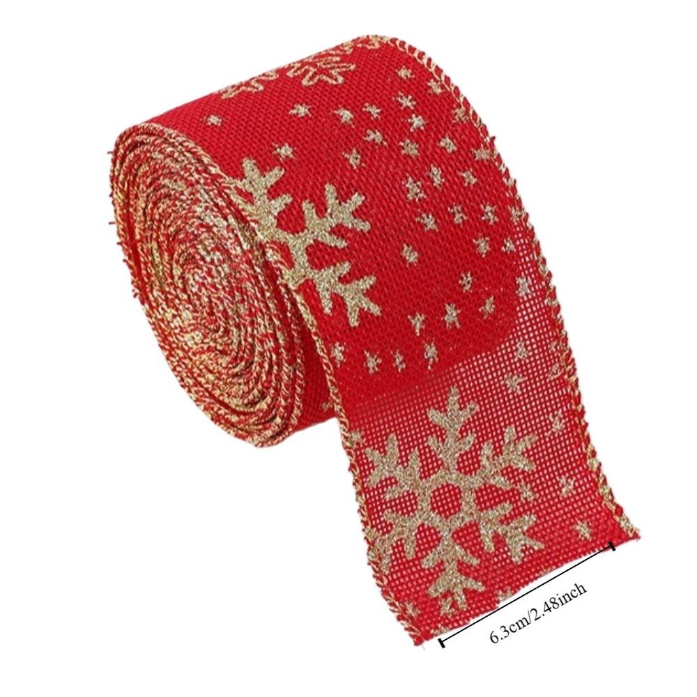 Xmas Gift Christmas Ribbon DIY Burlap Ribbon New Fabric Swirl Ribbon