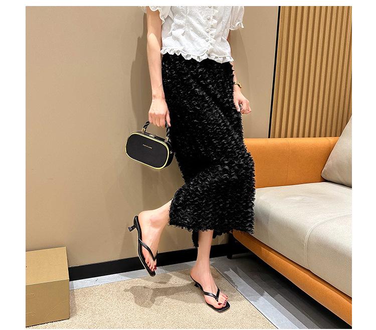 2024 Women's Summer European & American Style Stiletto Heel Flip-Flops with Square Toe