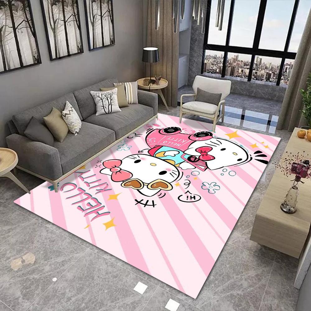 Hello K-Kitty Floor INS Style Soft Bedroom Floor Mat Rectangle Anti-slip Home Soft Badmat Front Door Indoor Outdoor Mat Hotel