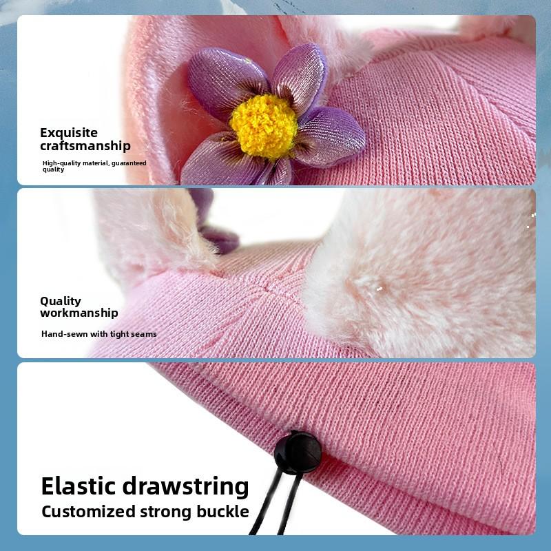 Cute Cartoon Ski Helmet Cover Multifunctional Outdoor Sports Windproof Warm Hat Fun Decorative Wool Hat