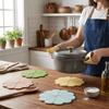 2PCS Anti Scalding Flower Shaped Silicone Mat Food Grade Table Mat Durable Water Cup Mat  Home Use