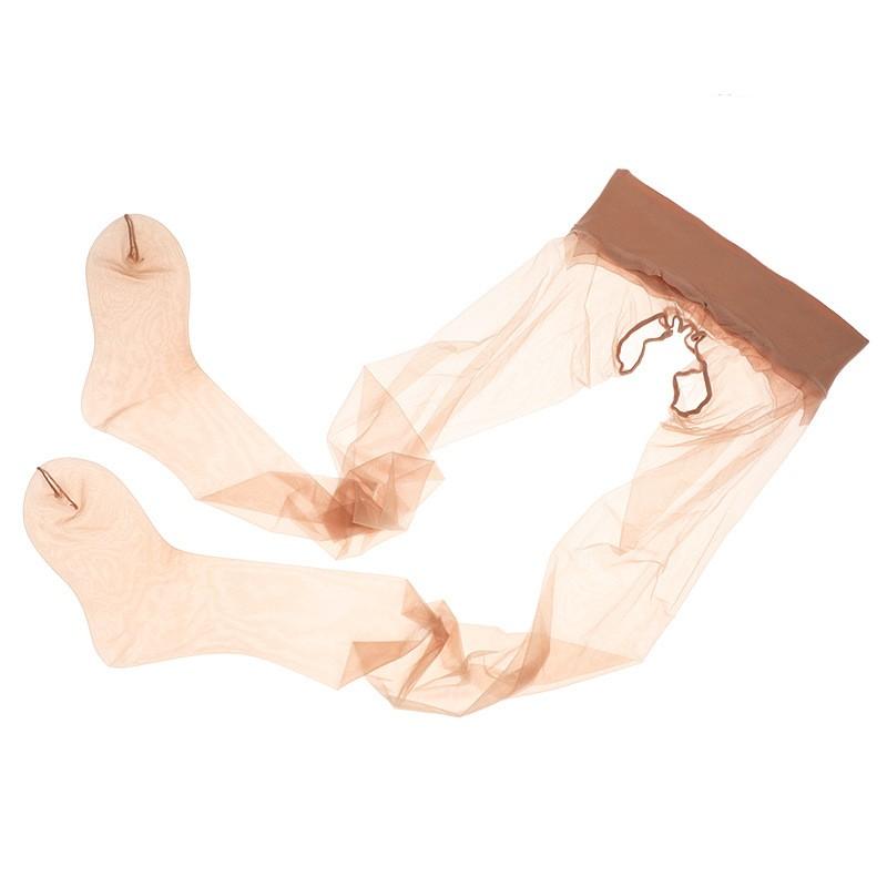 1D Sheer To Toe Seamless Tights Solid Color Smooth Touch Silky Women Pantyhose Large Size Sexy Low Rise Crotchless Underwear