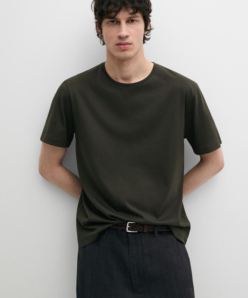 Masimodutti 100% Cotton T-Shirt Shoulder Detail