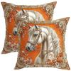 1 Pieces Exquisite Horse-Print Orange Floral Pattern Pillows Polyester pillowcase, sofa decorative cushion cov Headboard Pillow
