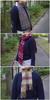 .a all over the world Wool Scarf, Grey Mini Check (Unisex, Fringed)