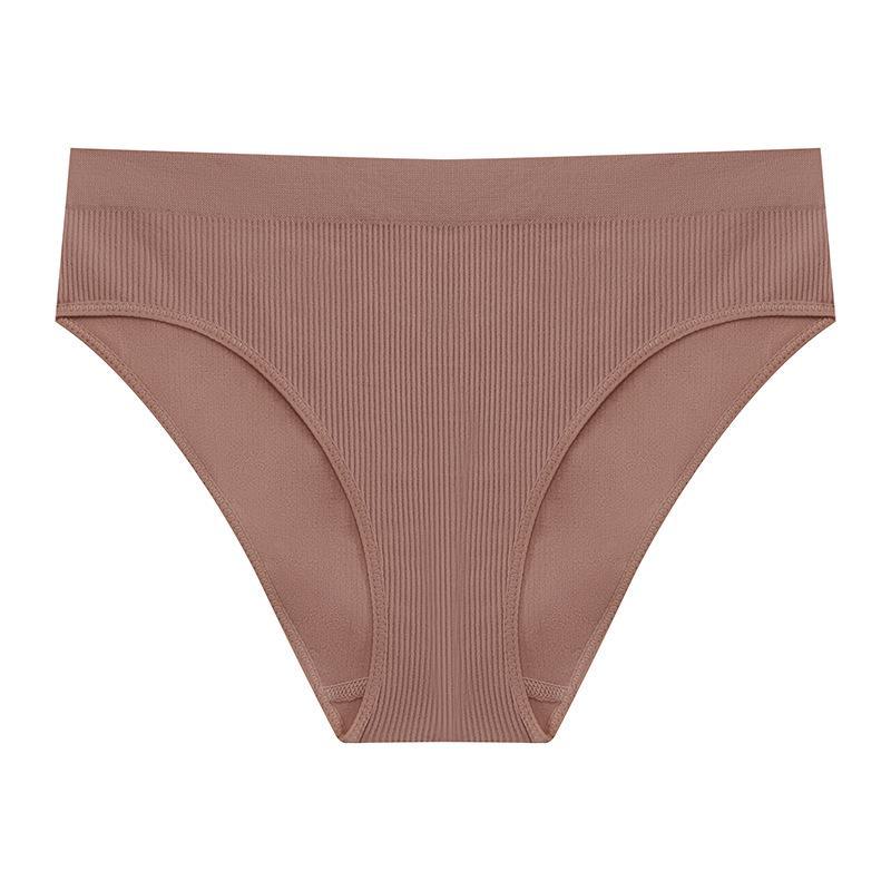 

Жіноча безшовна дихаюча бавовняна нижня білизна із середньою посадкою на стегнах - тонкі спортивні труси великого розміру M кавовий