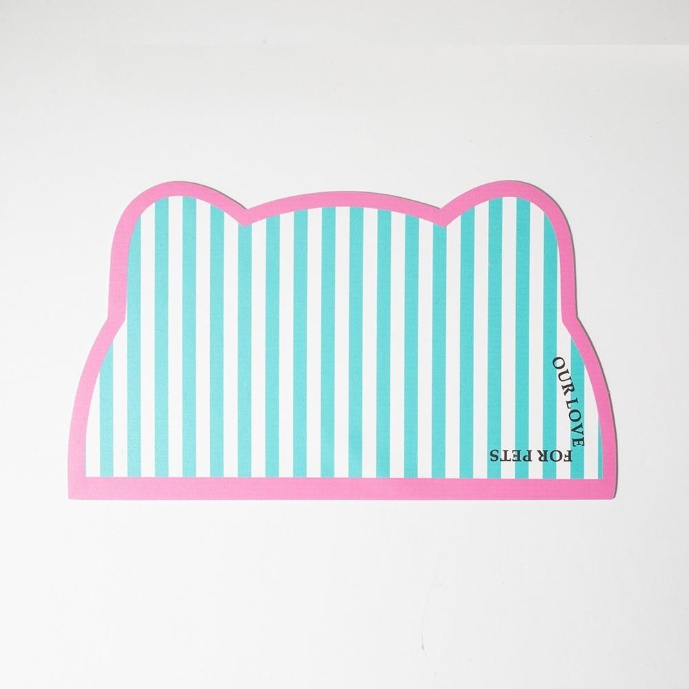 Leak-Proof Pet Placemat Anti Slip Cat Bowl Mat Cat Head Shaped Pet Meal Mat Multi-Pet Household