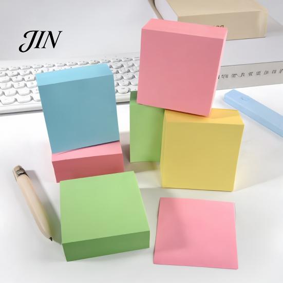 Desktop Decoration Notes Stick Notes, 3x3in Self-Stick Note Pads, 300 Sheets Adhesive Office Memo Pads for Reminder, Office, School Supplies Paper