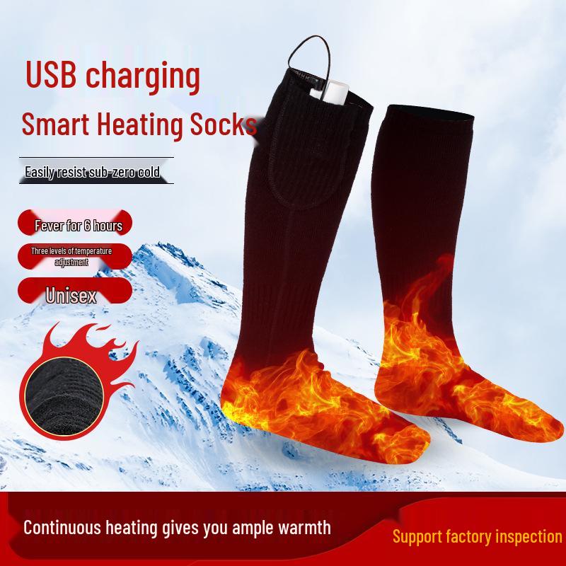 USB Ładowane Skarpety Narciarskie z Ogrzewaniem na Całą Stopę
