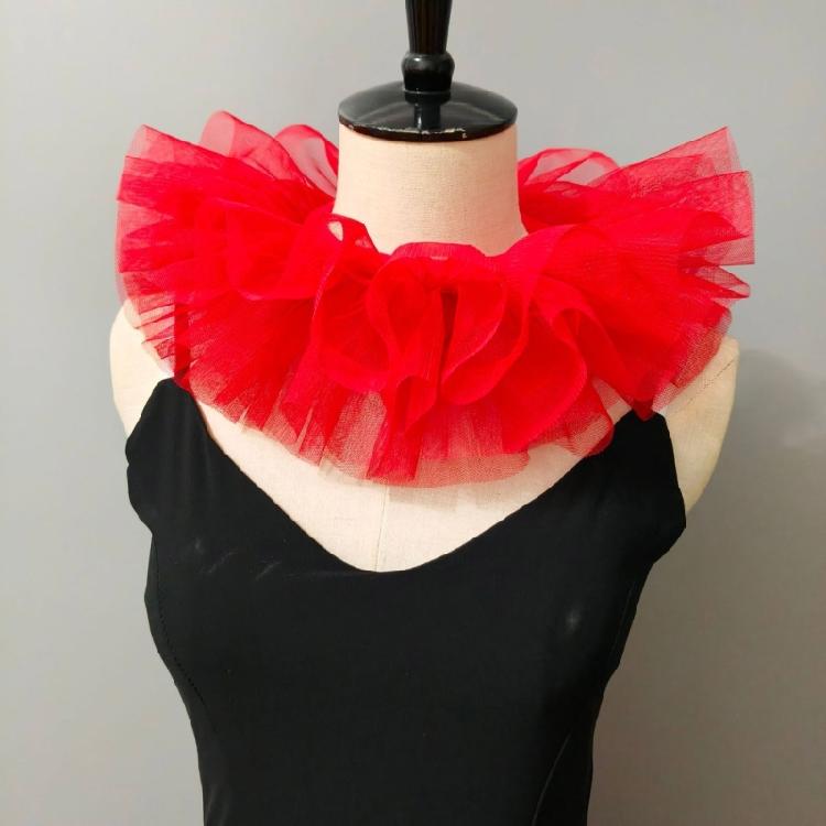 Victoriaanse Stijlen Afneembare Gaas Nepkraag voor Peuter Meisje 3 Lagen Tule Nekkraag Sjaal Capes Clown Cosplay Choker