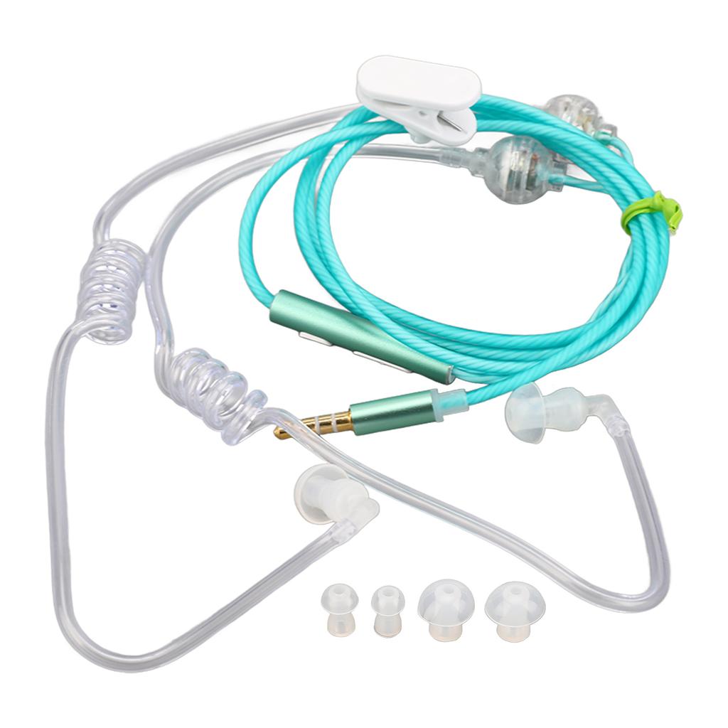 Tube Earbuds Ergonomic Radiation Noise Reduction Portable Binaural 3.5mm Tube Headset for Laptop Tablet