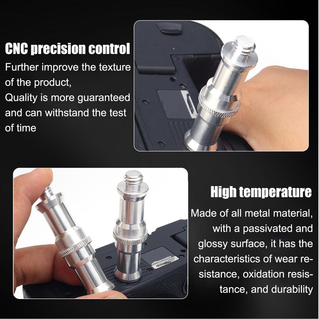Standard 1/4 To 3/8 Inch Metal Male To Male Convertor Threaded Screw Tripod Adapter Spigot Stud for Flash Holder Light Stand