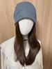 Select Hat with Wig Knit Hat Loose Hat Wig Long Long Straight Long Bob Light Brown Dark Brown 35cm Korean Fashion KPOP Natural Wig Cosplay Medical Wig