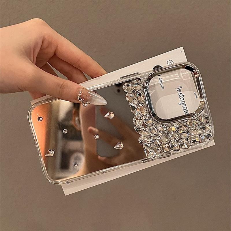 Diamant Spiegel Handyhülle für IPhone 17 Promax Spiegel für Apple 15 Damen Leichter Luxus 14 Plus Anti-Drop