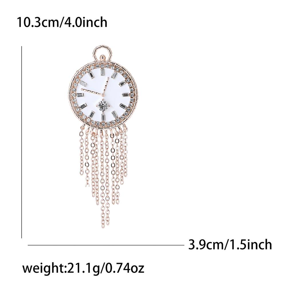 Creative Alloy Enamel Tassel Clock Brooch Fashion Personality Men'S And Women'S Sweater Cardigan Corsage Ornament Pin