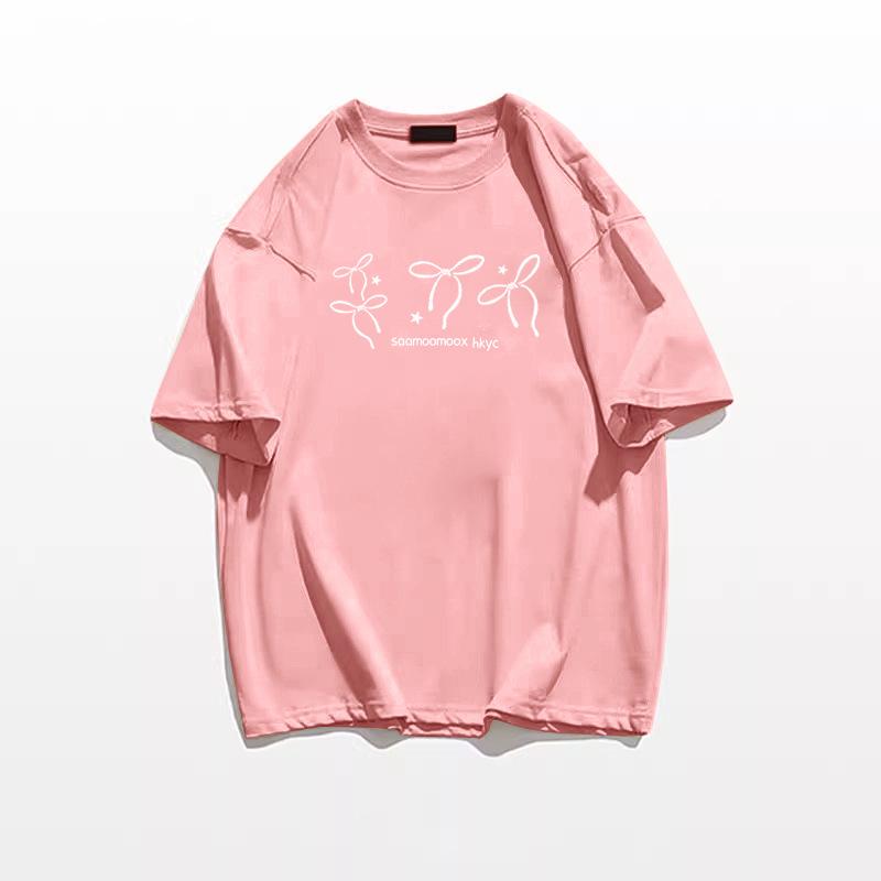 Damen High Street 100% Baumwolle Schleife Kurzarm T-Shirt - Nischendesign Sommeroberteil