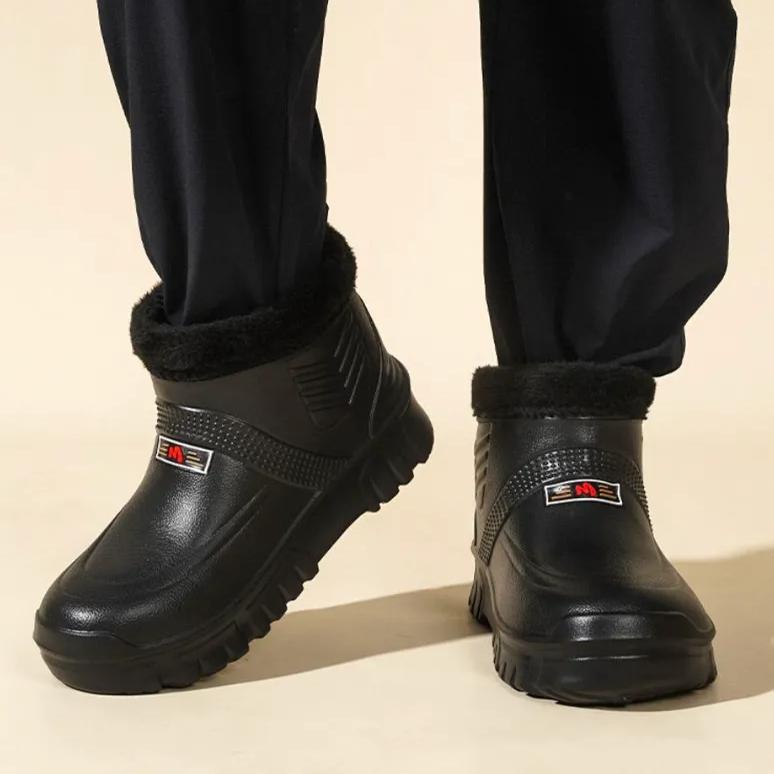Zimní Udržující Teplo Pánské Bavlněné Boty Plyšové Nadměrné Velikosti Sněhové Sněžnice Venkovní Pohyb Ležérní Sněhové Boty Venkovní Boty na Mytí Auta
