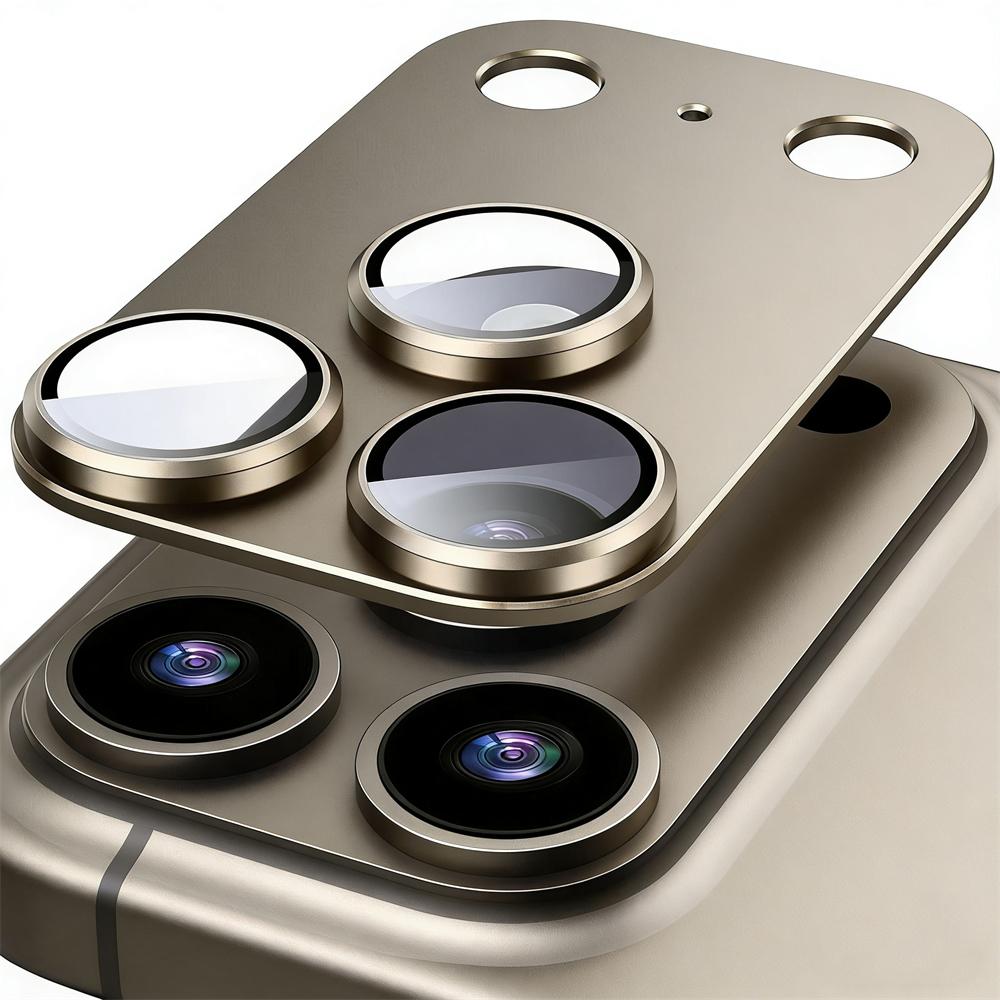 2 Sets Luxury Metal Camera Lens Protector for iPhone 17 16 15 14 Pro Max Aluminum Alloy Camera Film Original Color Tempered Glass Lens Protector