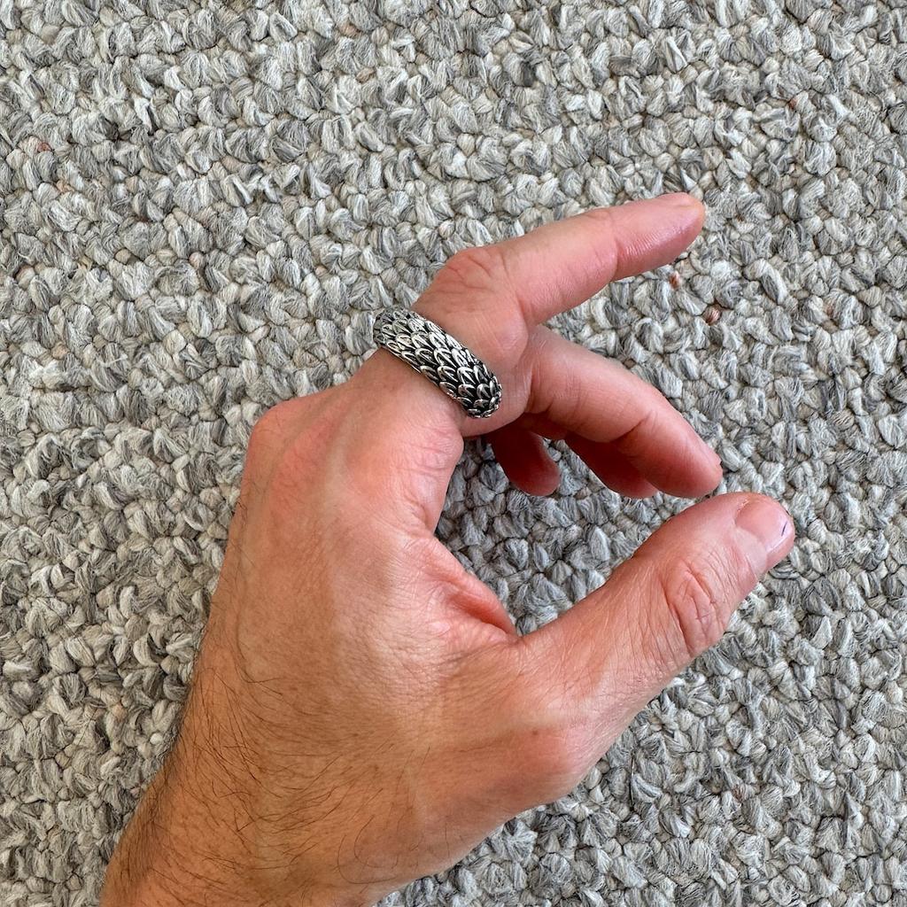 316L rostfritt stål Gothic Nordic Viking Dragon Scales Ring Dragon Scales Ring Snake Smycken Celtic Ouroboros Wrap Around