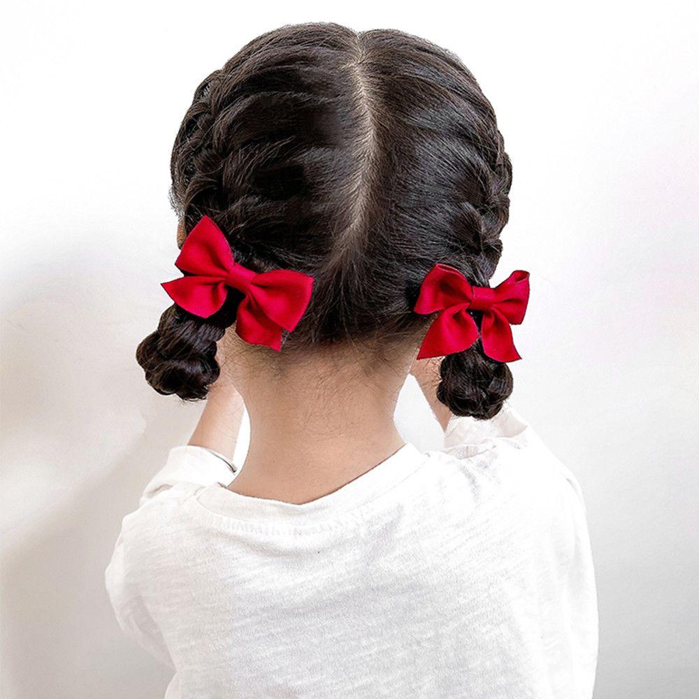 2Pcs Sweet Hair Accessories Little Girl Kids Hair Clips Bow Headgear Baby Hairpins Bowknot Barrettes