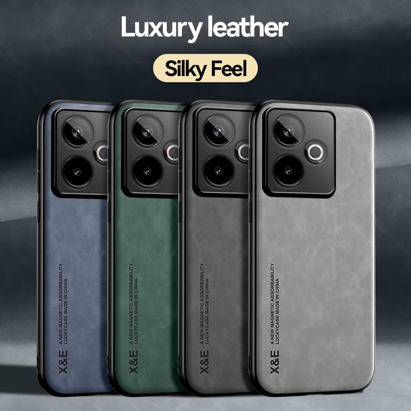 KEYSION Luxury Retro PU Leather Case for Realme GT 7 7T 5G Soft Silicone+PC Shockproof Phone Back Cover for OPPO Realme GT 7T 5G