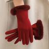 Full Fingers Mittens Solid Color Cycling Mittens Fashion Women Winter Gloves  Outdoor