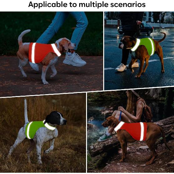 2 Pieces Dog Hunting Vest Reflective Safety Vest Adjustable,High Visibility Jacket Make Your Dog More Visible and Safety from Hunter (Fluorescent