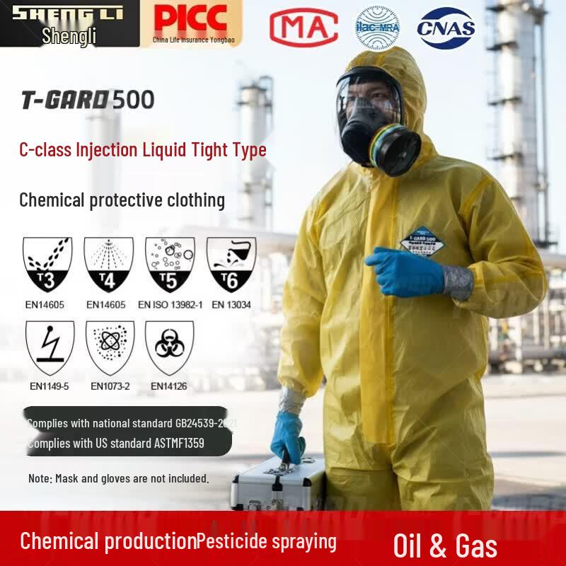 Shengli CHEM T-Gard 500 Disposable Chemical Protection Coverall 3XL