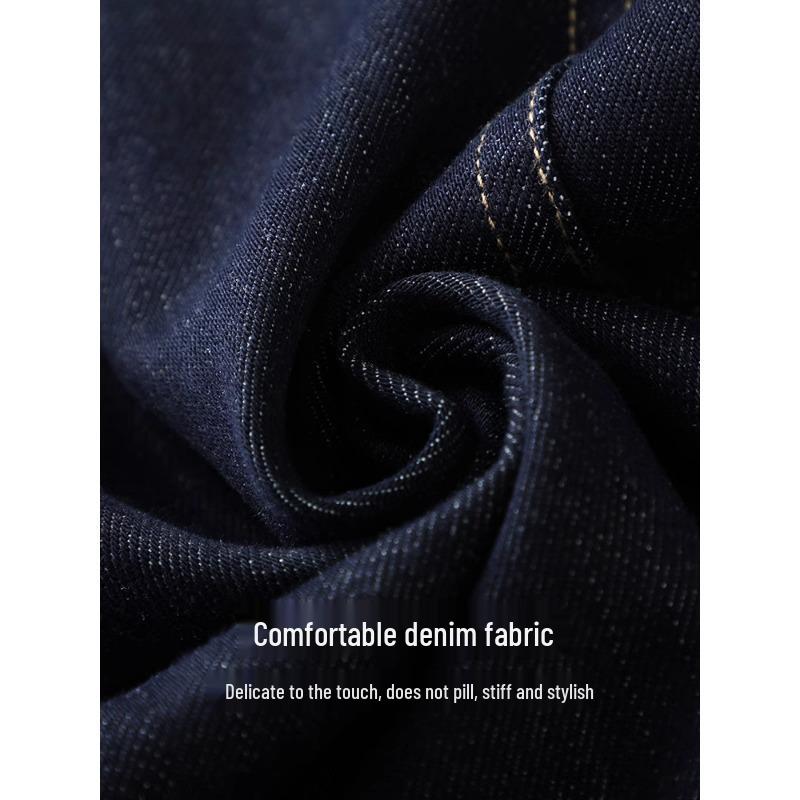 Dámské vintage modré široké džínové kalhoty - Jaro a Podzim 2025 styl po zem