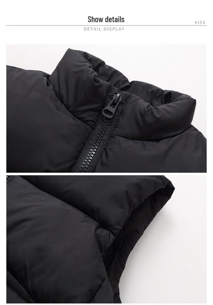 Kids' Winter Autumn Unisex Warm Down Cotton Vest - Korean Style, Thickened, Stylish