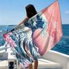 The Great Wave Off Kanagawa Beach Towel Microfiber Quick Dry Absorbent Oversized Bath Towel Sand Free Japanese Ukiyo-e Cherry