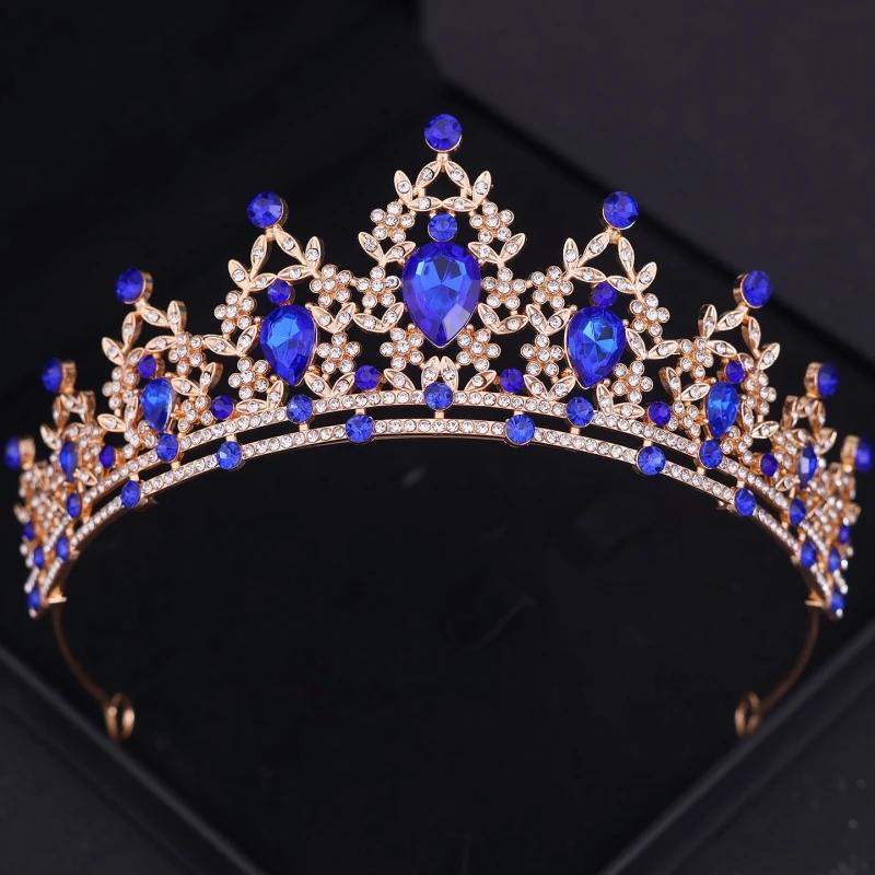 Baroque Crystal Crown Tiara for Women Bride Rhinestone Prom Diadem Bridal Wedding Hair Accessories Jewelry Tiaras and Crowns