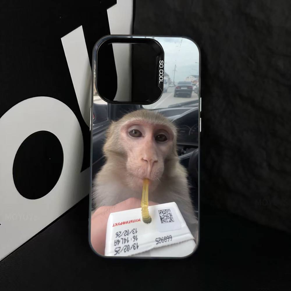 

C-Cute F-Funny Monkey Phone Case For iPhone 17,16,15,14,13,12,11 Plus,Pro Max,XS,Colorful Silver Black Cover iPhone16promax