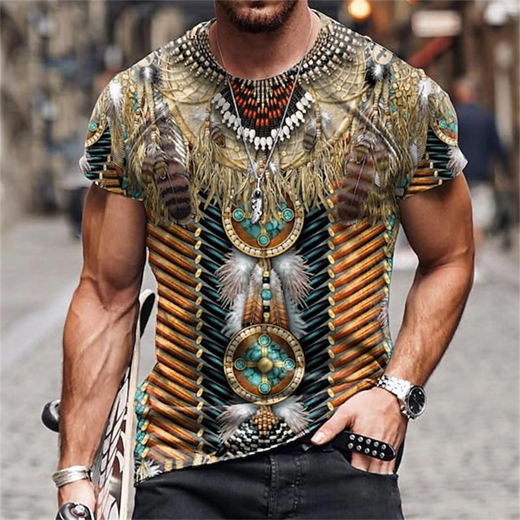 Men's Unisex T shirt Tee Graphic Prints Crew Neck  3D Print Outdoor Street Short Sleeve Print Clothing T-Shirt For Men