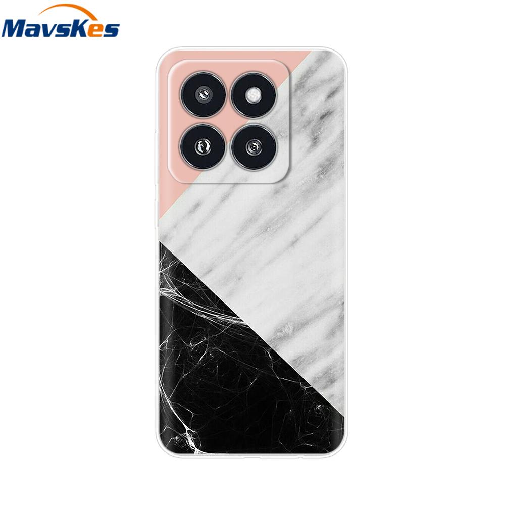 Phone Case For Xiaomi 14 Pro Case Soft Clear Painted Silicone Bumper Capa For Xiaomi 14 13T Mi 13T Pro Protect Transparent Cover
