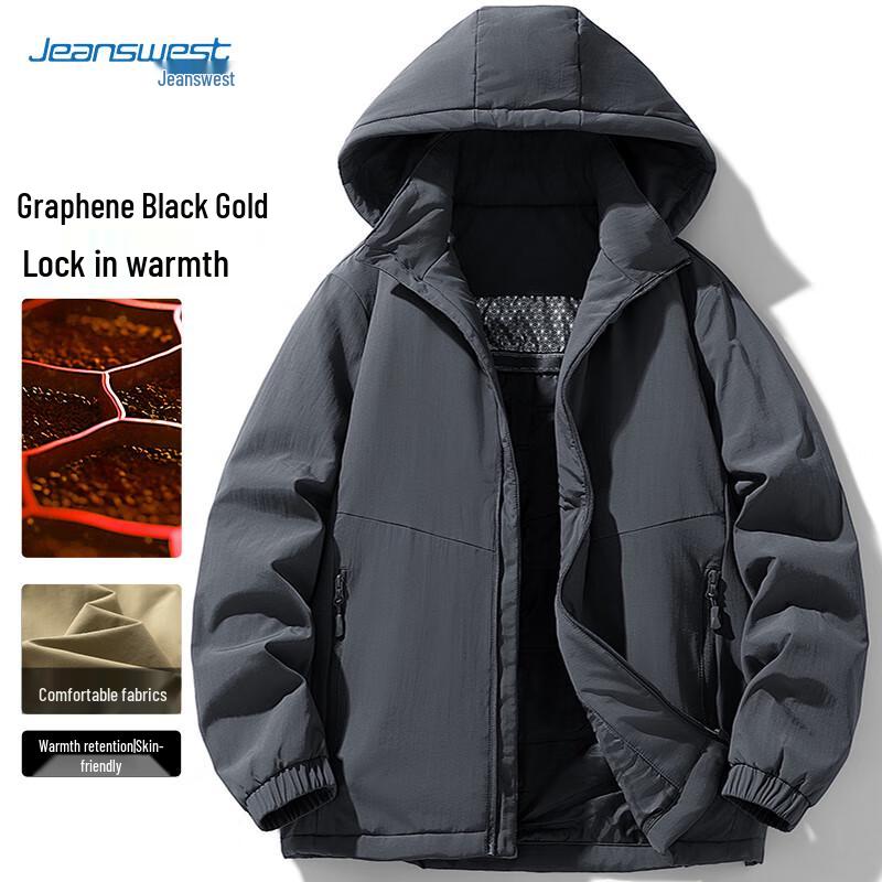 

JEANSWEST Men s Hooded Winter Padded Jacket XL