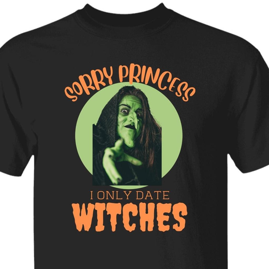I Only Date Witches: Funny Halloween Graphic Tee for Spooky Girlfriend Dating