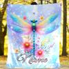 Colorful Dragonfly In A Magical Garden Personalized Outdoor Blanket Customize Your Name Soft Cozy Great For Picnics Outdoor Travel And Camping Sofa