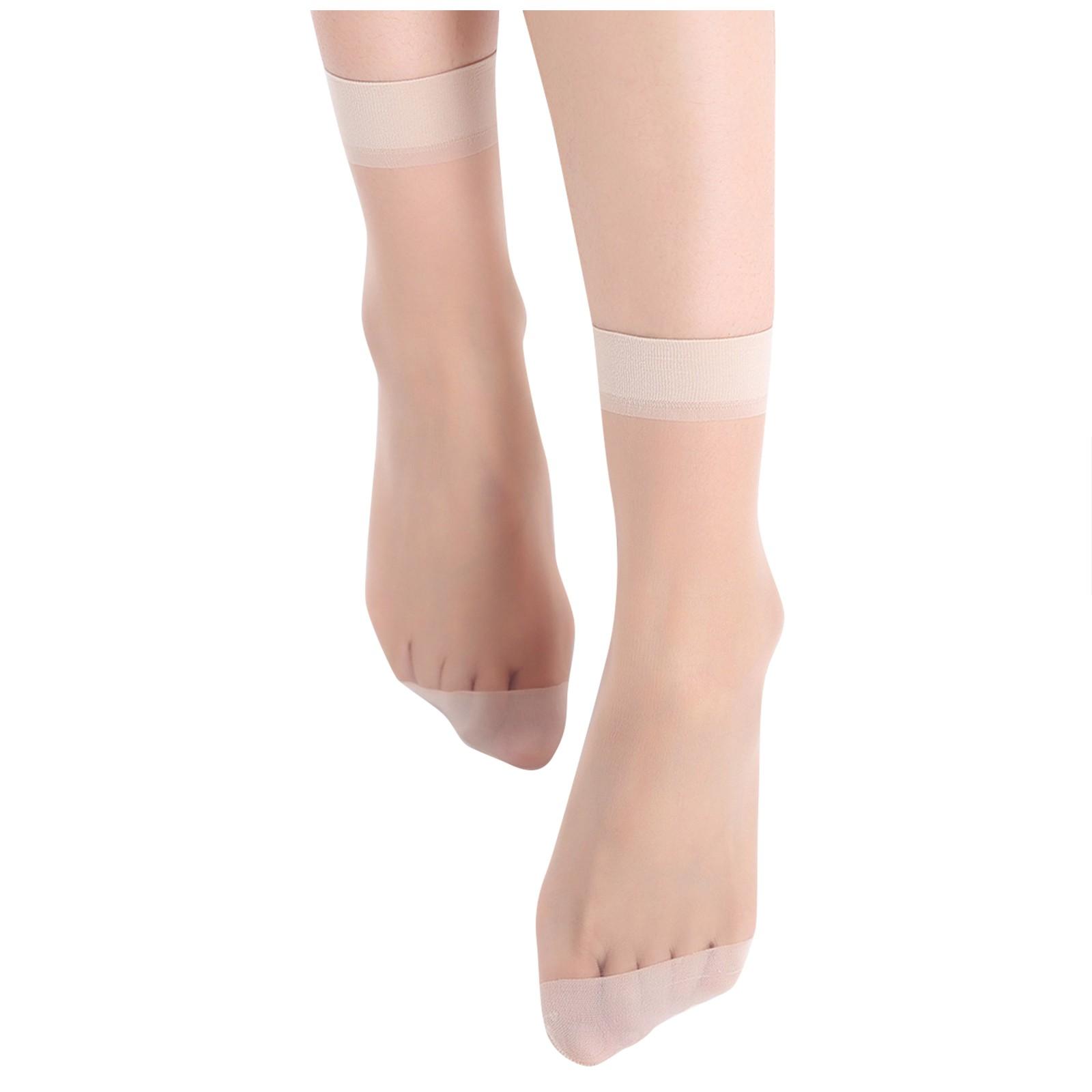 

10 Pairs Women Nylon Elastic Short -Sheer Stockings Silk Short Socks One Size