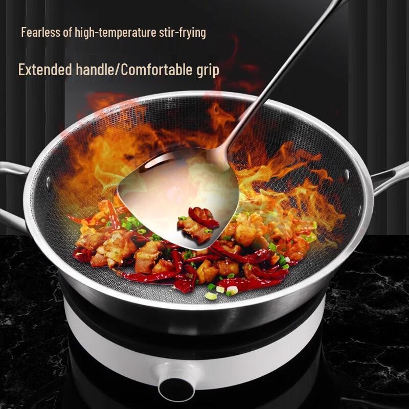 304 Stainless Steel Spatula & Ladle Set with Wooden Handles