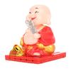 Solar Buddha Figurine Maitreya Auto Hand Shaking Solar Powered   ABS Buddha Statue for Home Car