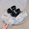 Girls' Leather Shoes Spring New Arrivals, Children's Performance Shoes, British-style Anti-slip Black Princess Shoes for Toddlers and Girls.