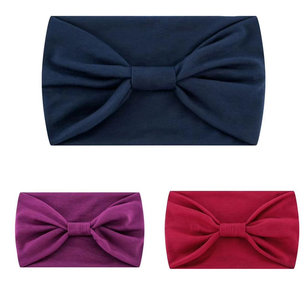 Solid Wide Headband Women Hair Accessories Bowknot Turbans Head Band Wash Face Make-up Sports Running Yoga Headbands