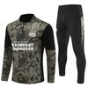 Halbzip Bestickter Fußball Trainingsanzug Set Arsenal Barcelona Real Madrid Camouflage Fußballanzug