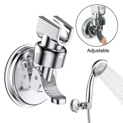 Universeller verstellbarer Handbrausehalter Saugnapfhalter Voll verchromter Duschstangenkopfhalter Badezimmerhalterung Stabile Drehung.