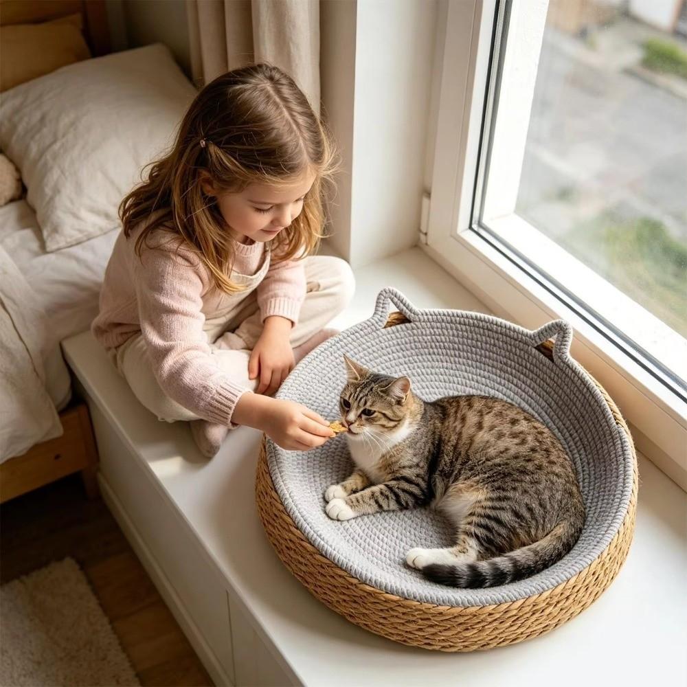 Round Cat Scratching Board Wear-Resistant Pet Sofa Bed Comfortable Dog Sleeping Bed  Paws Care