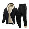 Lamb Fleece Suit Men's Hooded Jacket Men's Plus Velvet Thickened Winter Sports Suit Men's Cardigan Winter