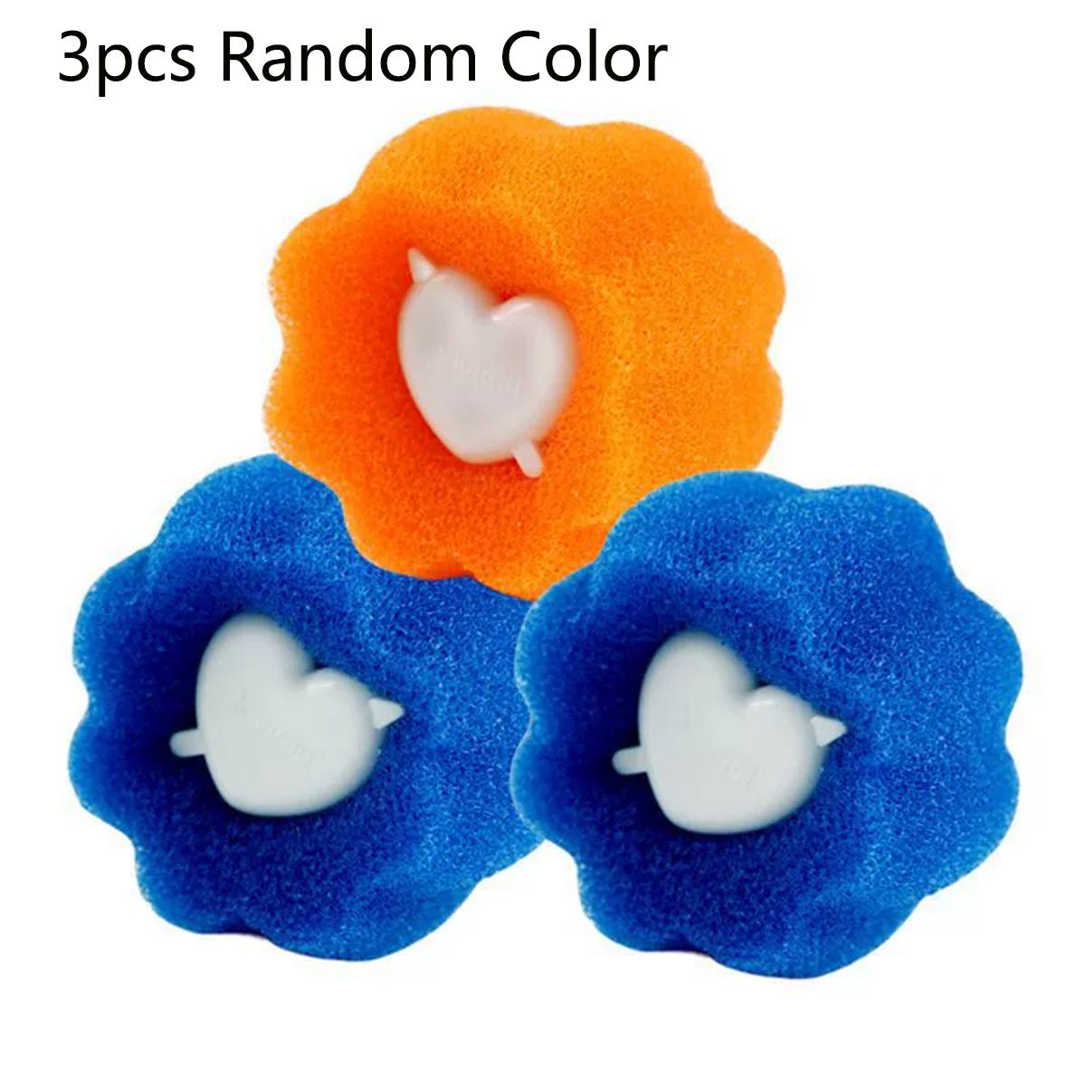 

3pcs-Reusable Laundry Ball Kit for Washing Machines - Sponge Cleaning Balls Clothes & Pet Hair Remover Lint Removal Tool