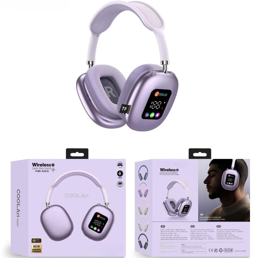 Head-mounted Touch Screen Earphones Digital Display Screen Noise Cancellation Casque Bluetooth Headphones
