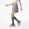 Li Ning Fitness Series Letter Mid Waist Drawstring Breathable Versatile Sports Shorts Women Shorts Dark-Gray Purple AKSV412-4